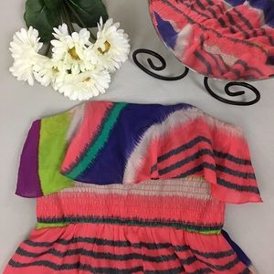 Shoshanna Silk Strapless‎ Tiered Smocked Dress